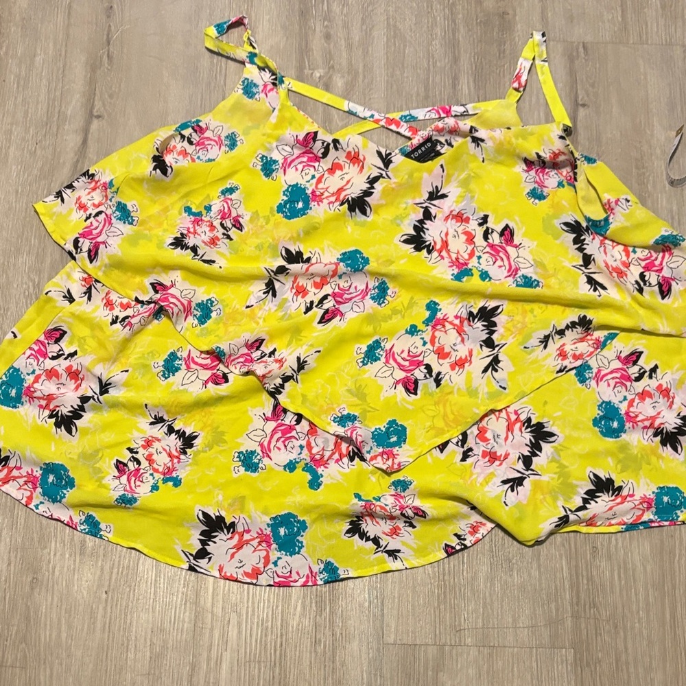 Torrid Bright Yellow Floral Camisole